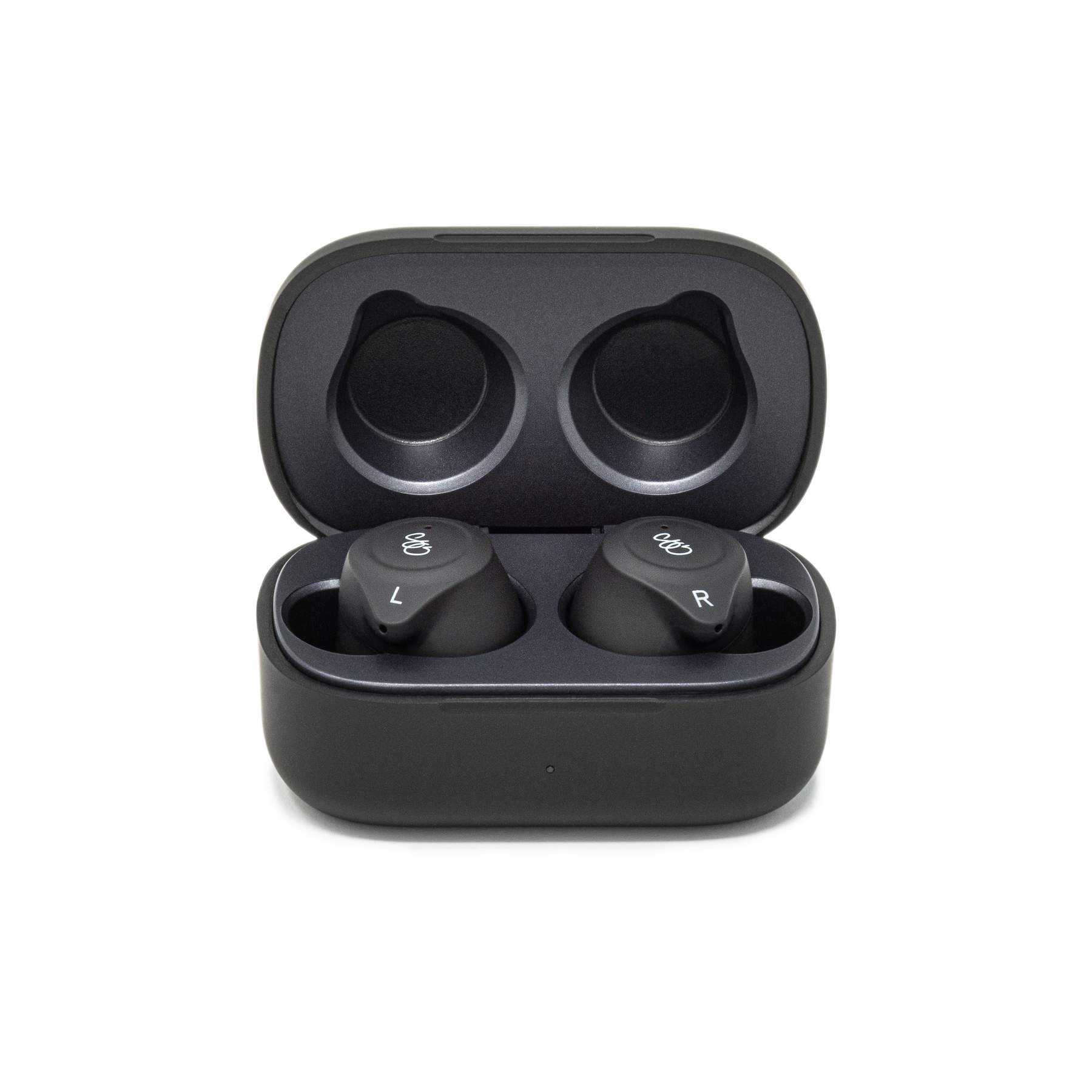Sounds Good Ultimate V6 case and earbuds (front view)
