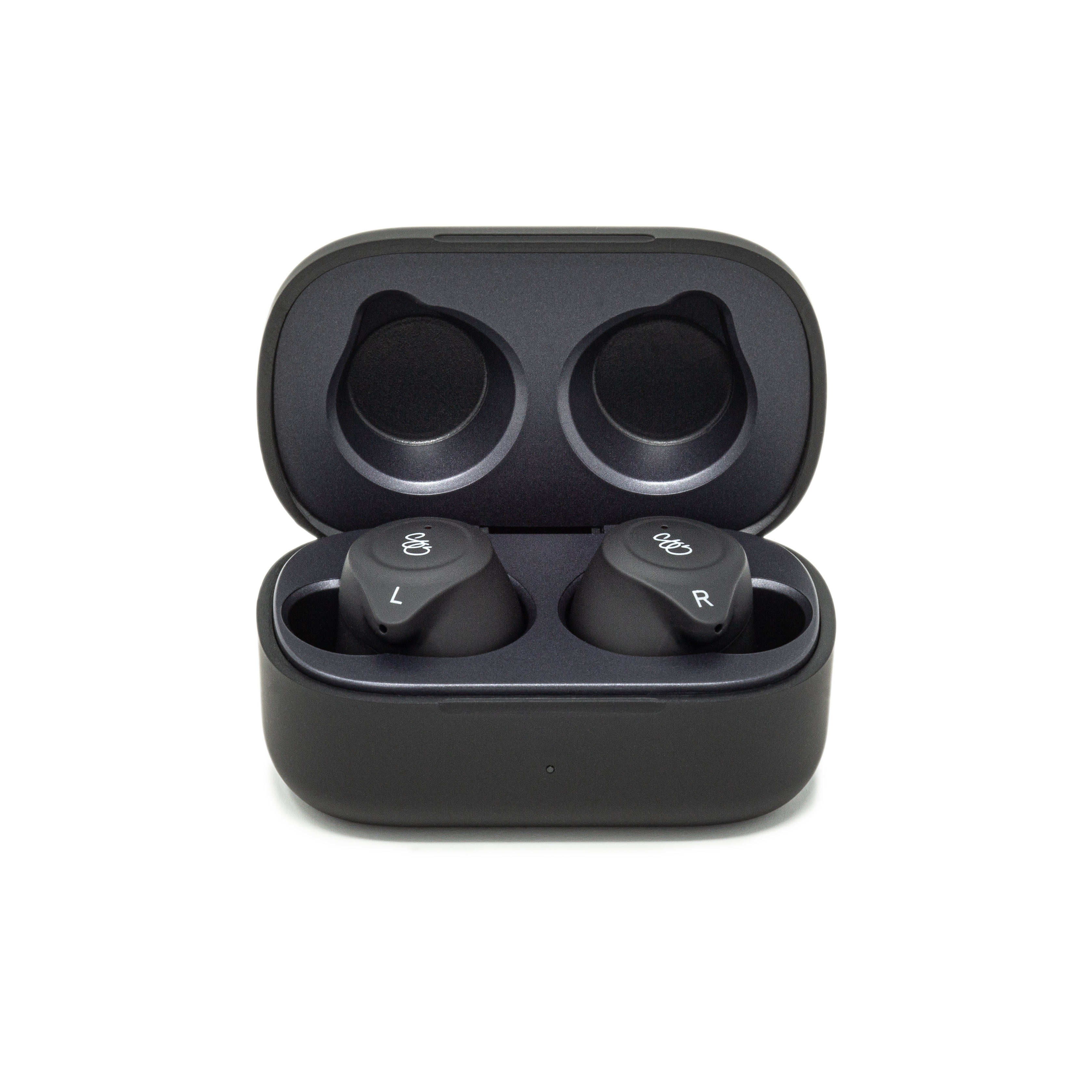 Sounds Good Ultimate V6 case and earbuds (front view)